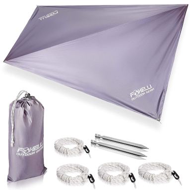Foxelli Rain Tarp for hammock camping