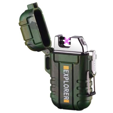 lcfun Waterproof Lighter Outdoor Windproof Lighter Dual Arc Lighter Electric Lighters USB Rechargeable-Flameless-Plasma Lighter for Cigarette,Camping,Hiking,Outdoor Adventure