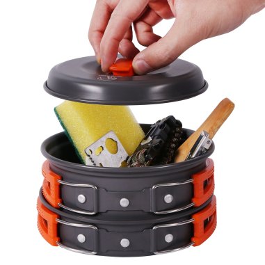 REDCAMP 9/12/18/23 PCS Camping Cookware Mess Kit