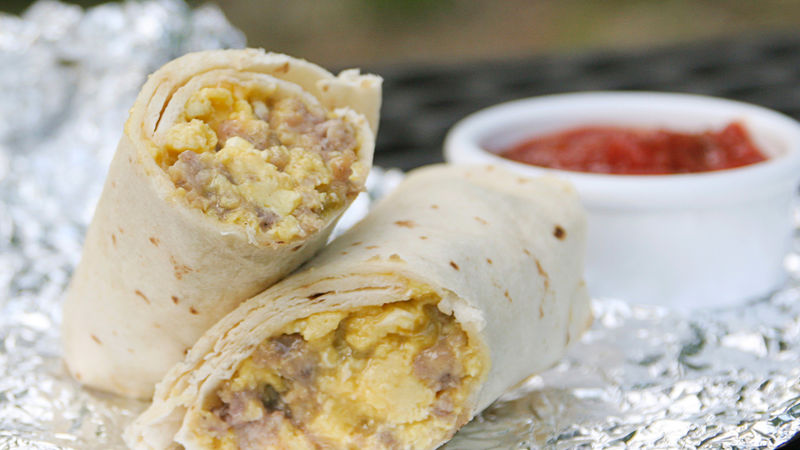 campfire breakfast burritos